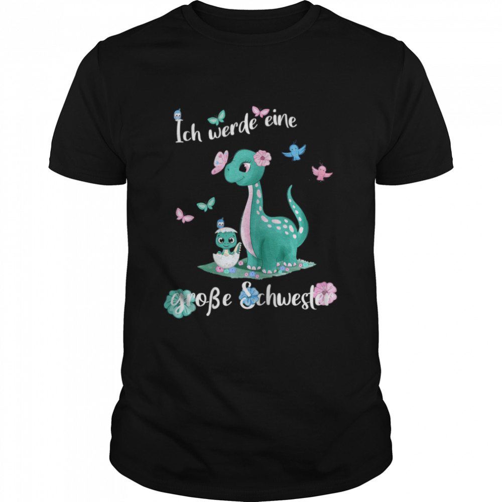 Nachwuchs Announcement Ich Werde Große Schwester 20212022 Dino Shirt