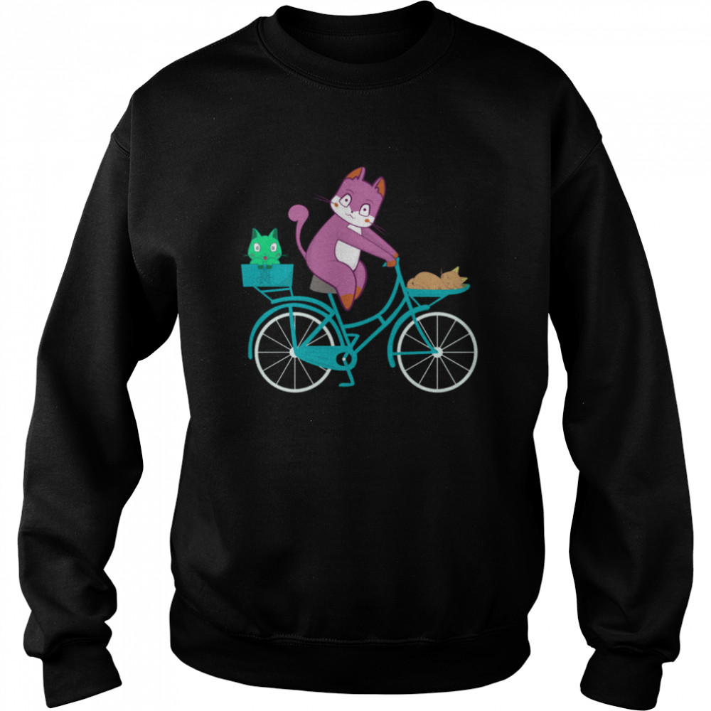 Radfahren Fahrrad Fahren Radfahrer Anime Kawaii Neko Katzen  Unisex Sweatshirt