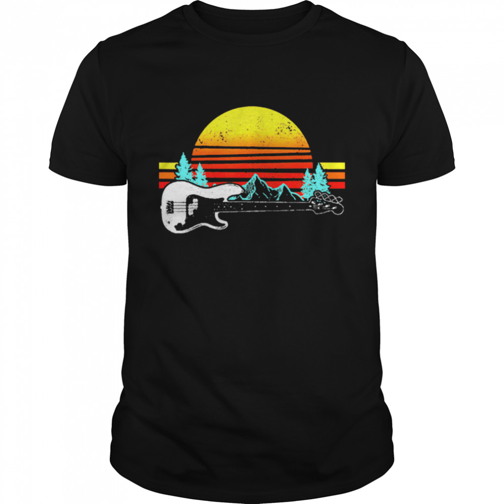 Vintage Retro Sunshine Bass Guitar shirt