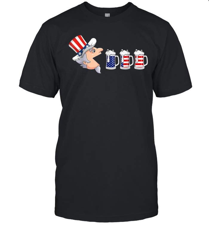 4th Of July Uncle Sam American Flag Funny Beer Drinking Shir