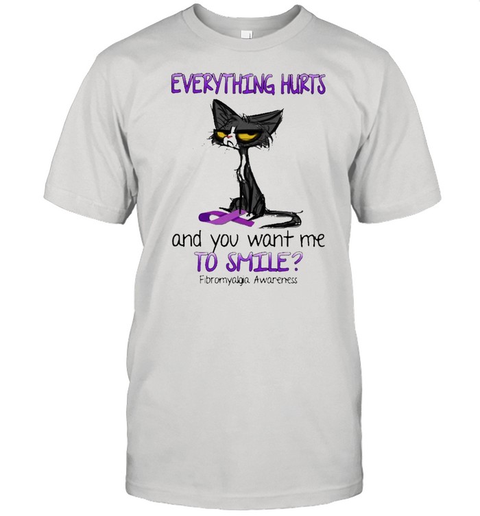 Black Cat everything hurts and you want me to smile shirt Classic Men's T-shirt