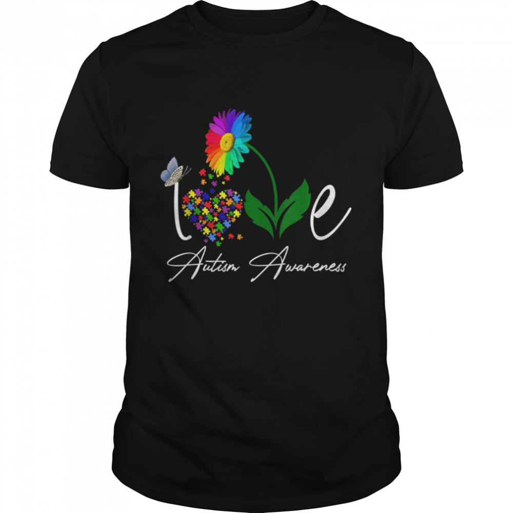 Love Puzzle Daisy Flower Autism Awareness shirt