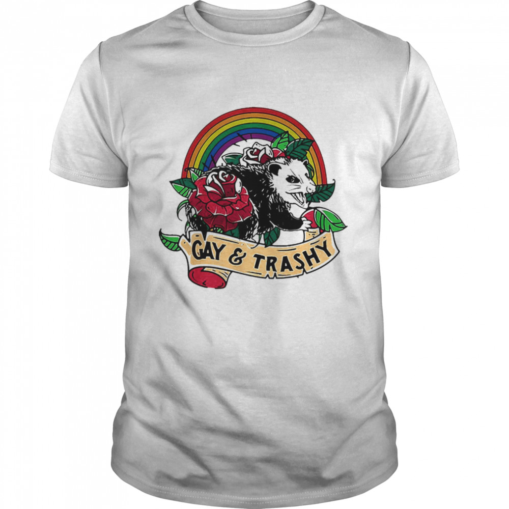 Rainbow opossum lgbt gay and trashy shirt