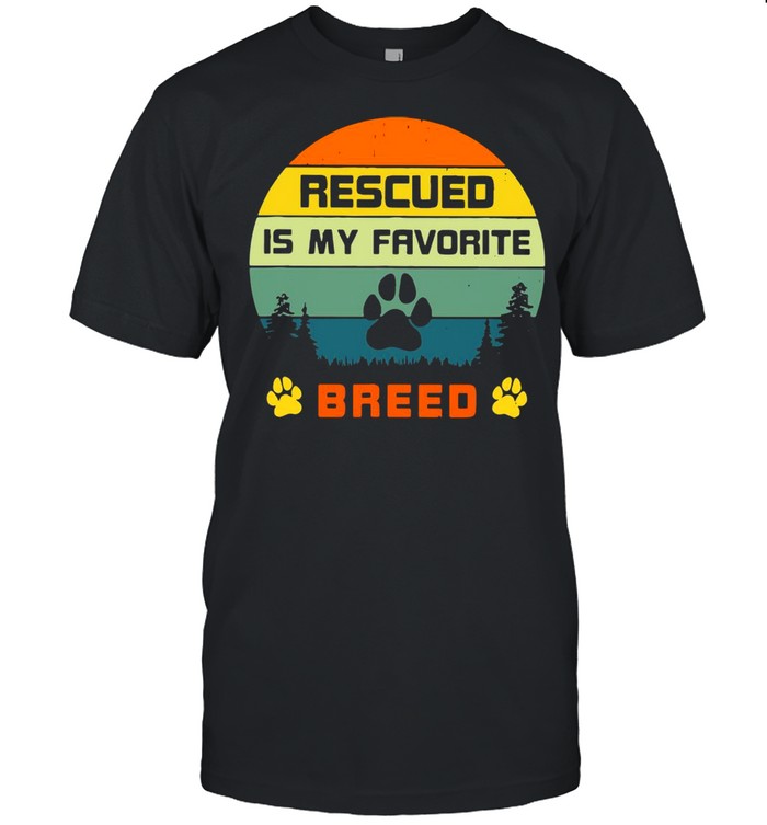 Rescued Is My Favorite Breed Retro 70s Sunset Off Camping Vintage T-shirt