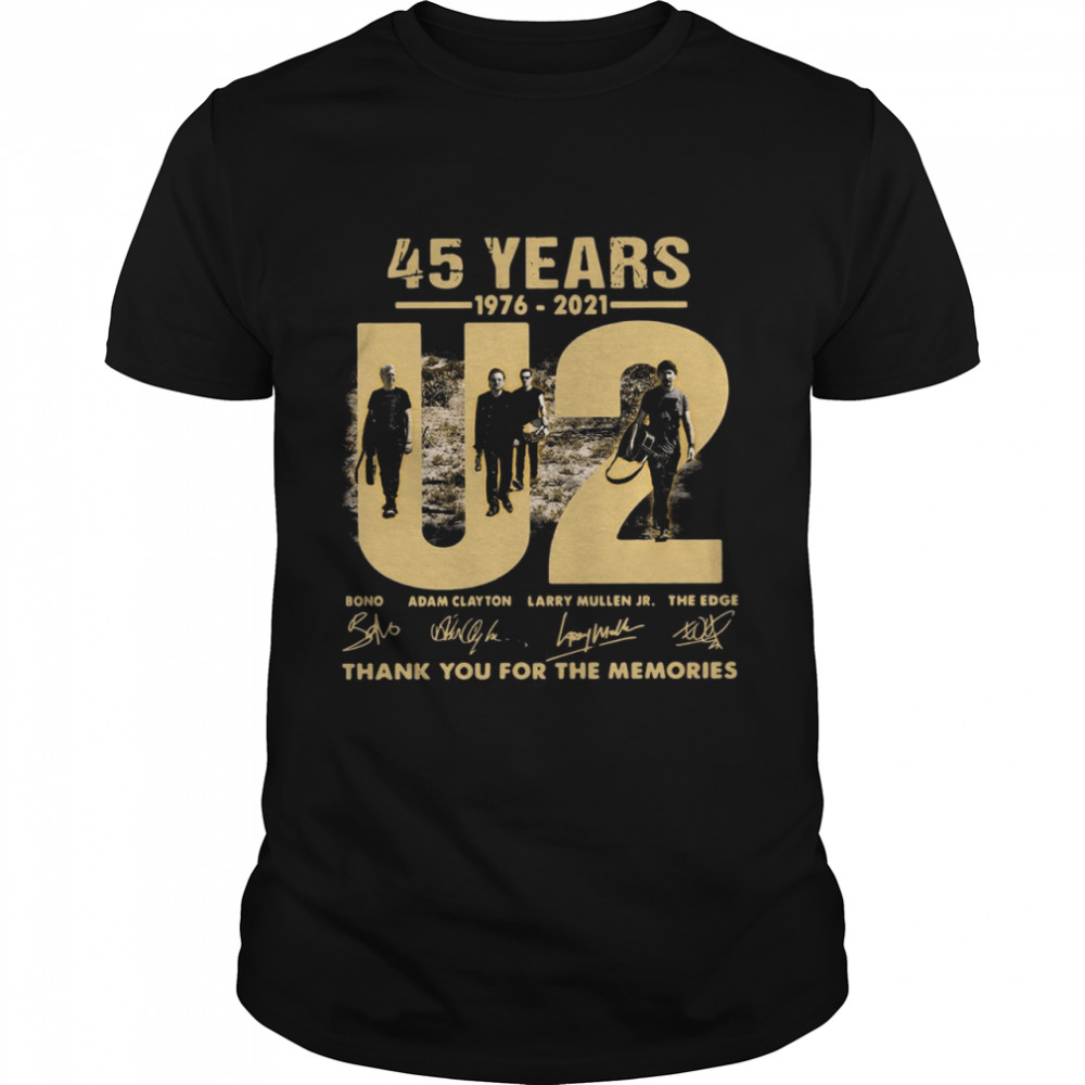 45 years 1976 2021 U2 Bono Adam Clayton thank you signatures shirt Classic Men's T-shirt