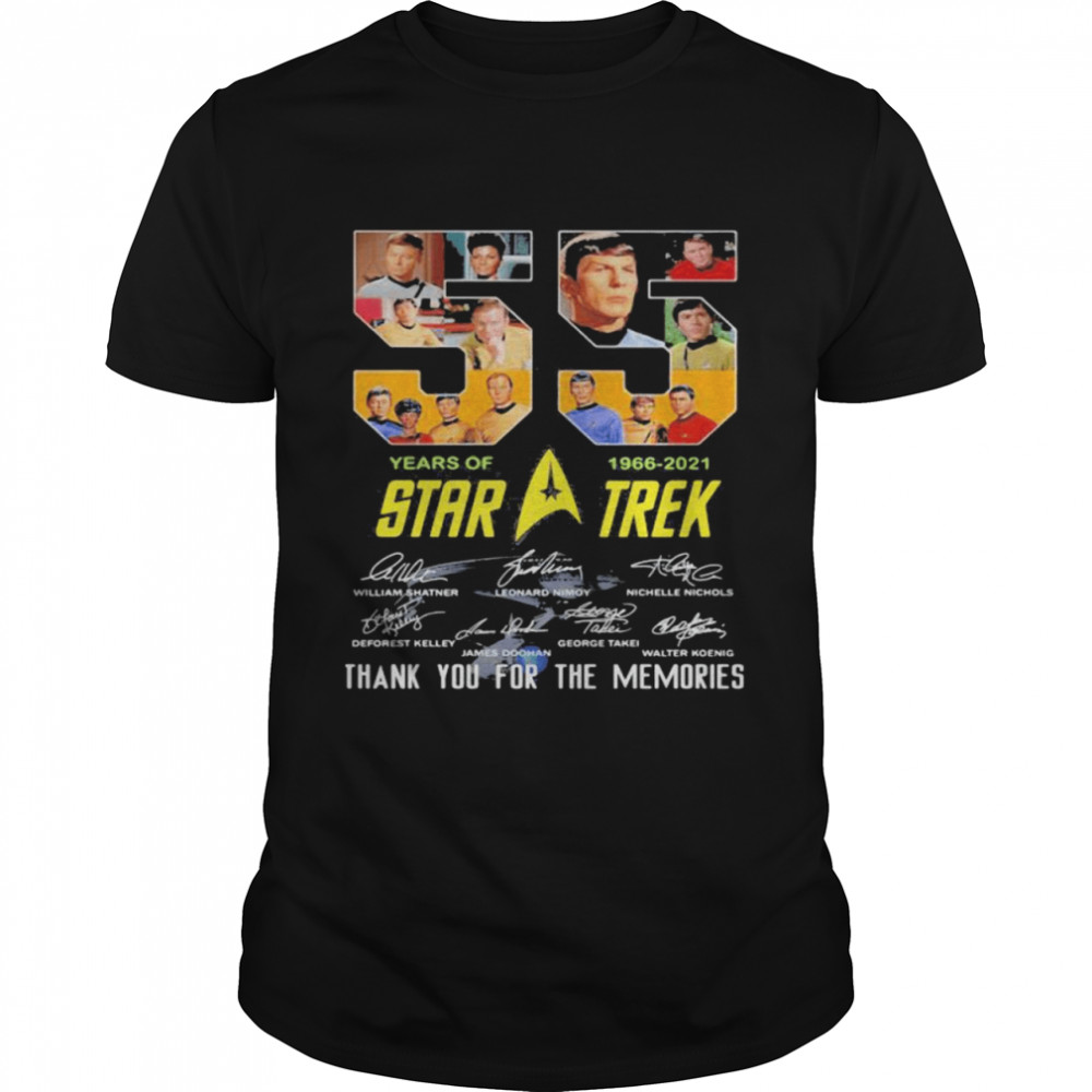 55 Years 1966 2021 Star Trek Wars Thank You For The Memories Signature Shirt