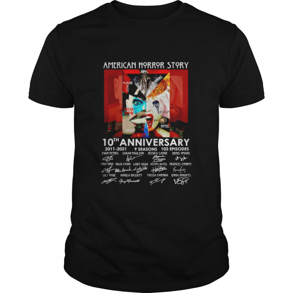 American Horror Story 10th Anniversary 2011 2021 9 seasons signature shirt