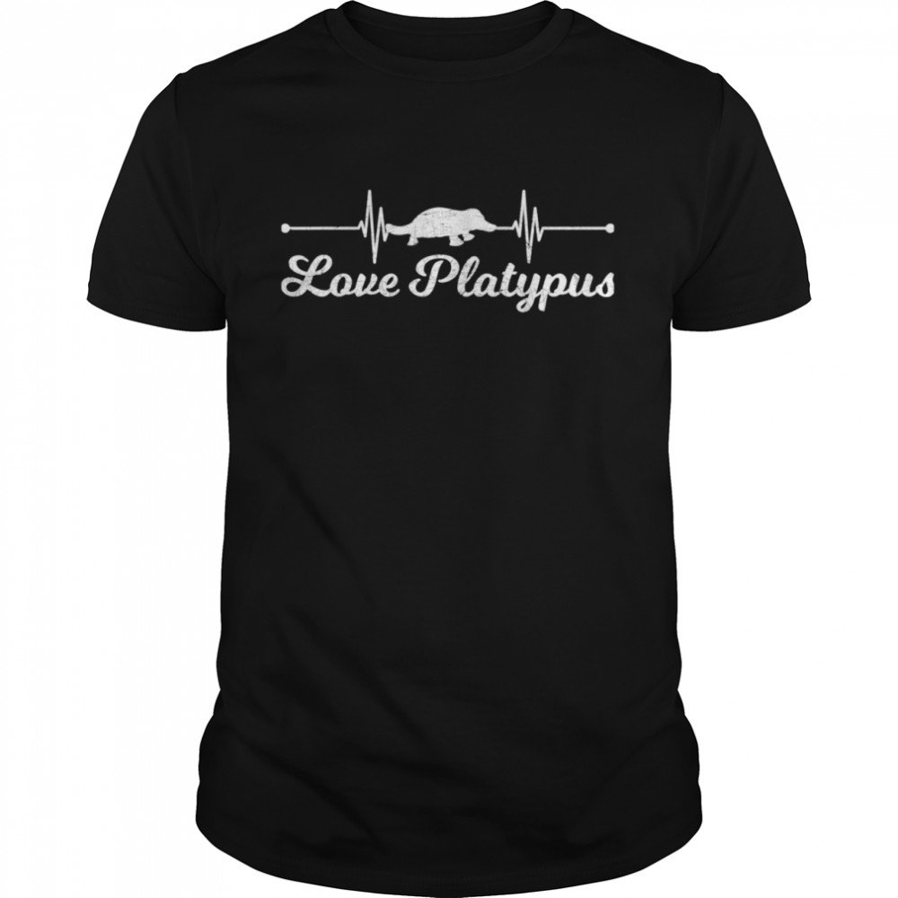 Australian Animal  Zoo Animal Heartbeat Love Platypus Shirt