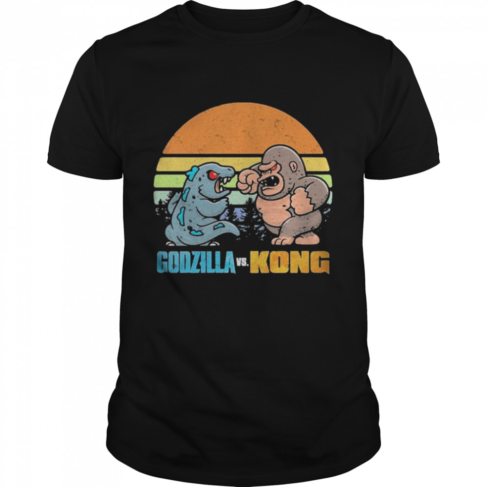 Chibi Godzilla Vs Kong Movie 2021 Vintage Retro shirt