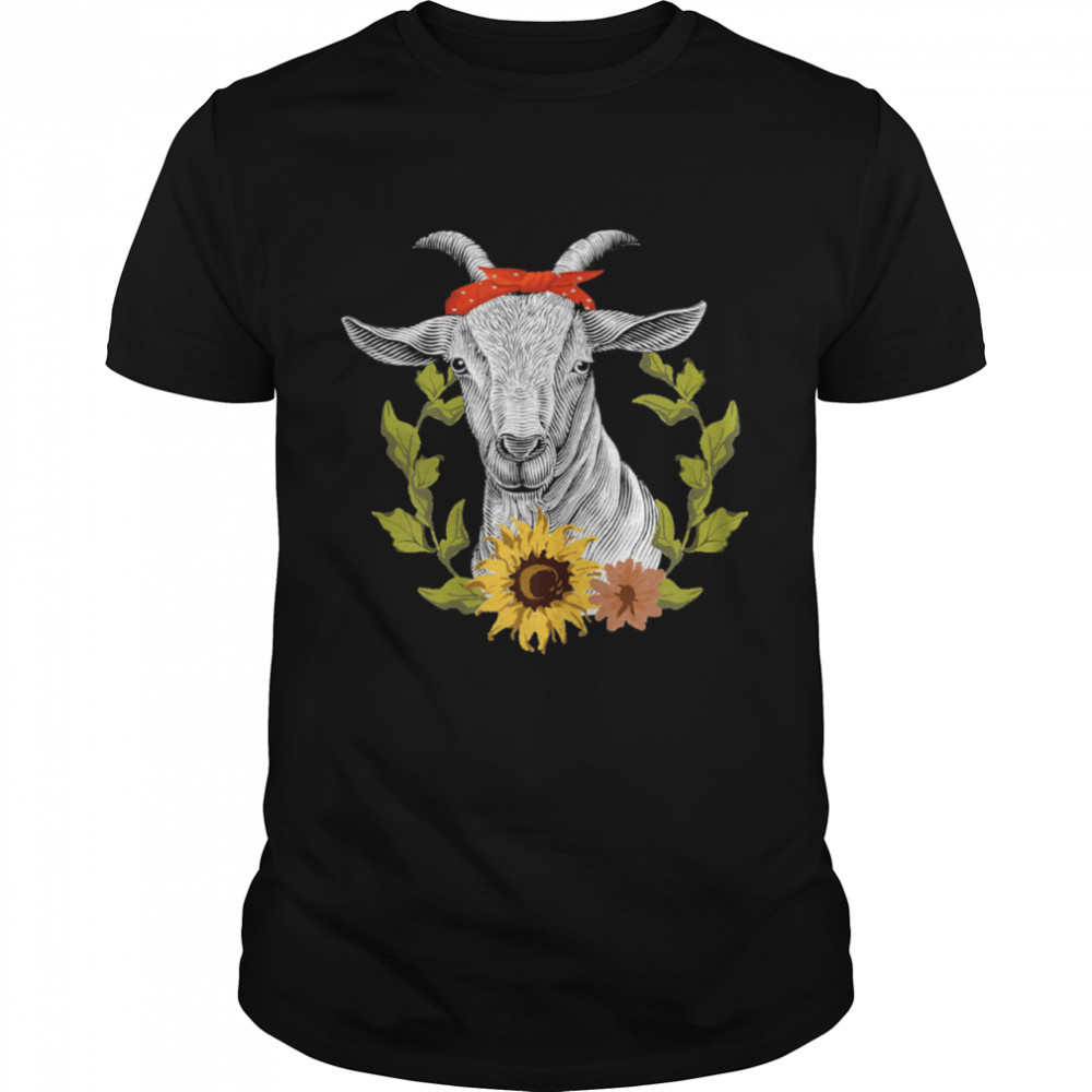 Girls Goat Themed Bandana Goat Lady shirt