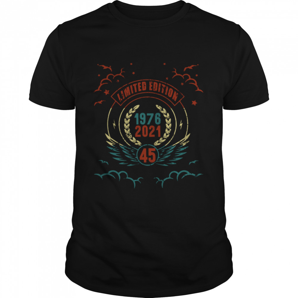 Graphic 45 Years Old Vintage 1976 Limited Edition Apparel Shirt