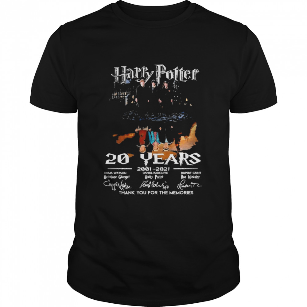 Harry Potter 20 years 2001 2021 signatures thank you for the memories shirt