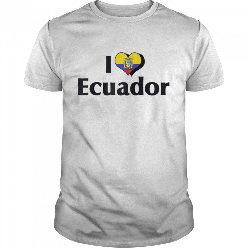 I Love Red Heart Flag of Ecuador Shirt