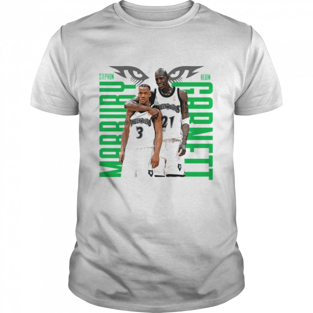 Kevin Garnett and Stephon Marbury Minnesota Timberwolves shirt