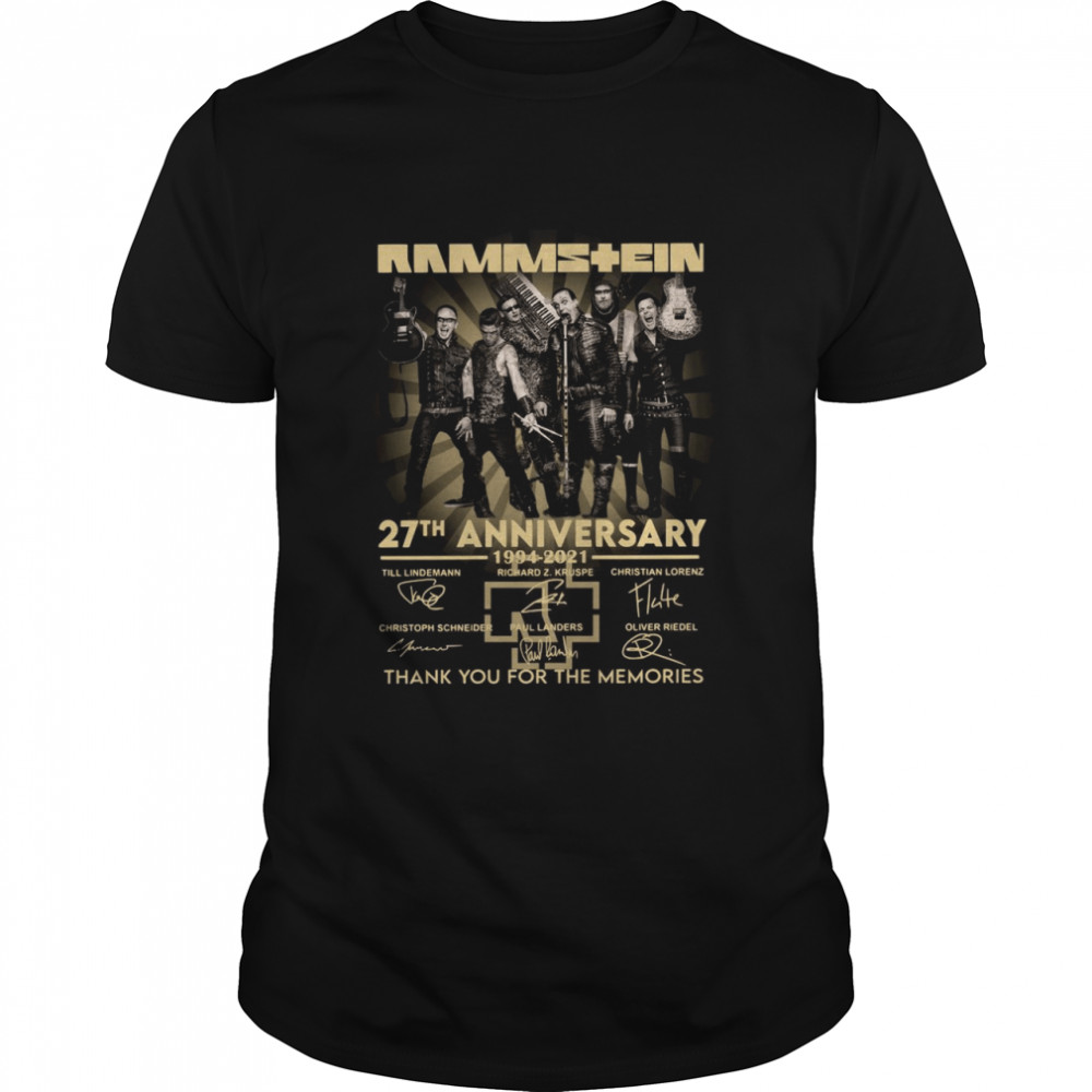 Rammstein 27th anniversary 1994 2021 thank you for the memories signatures shirt