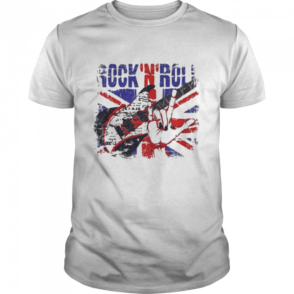 Rock N Roll Guitar Flag Shirt