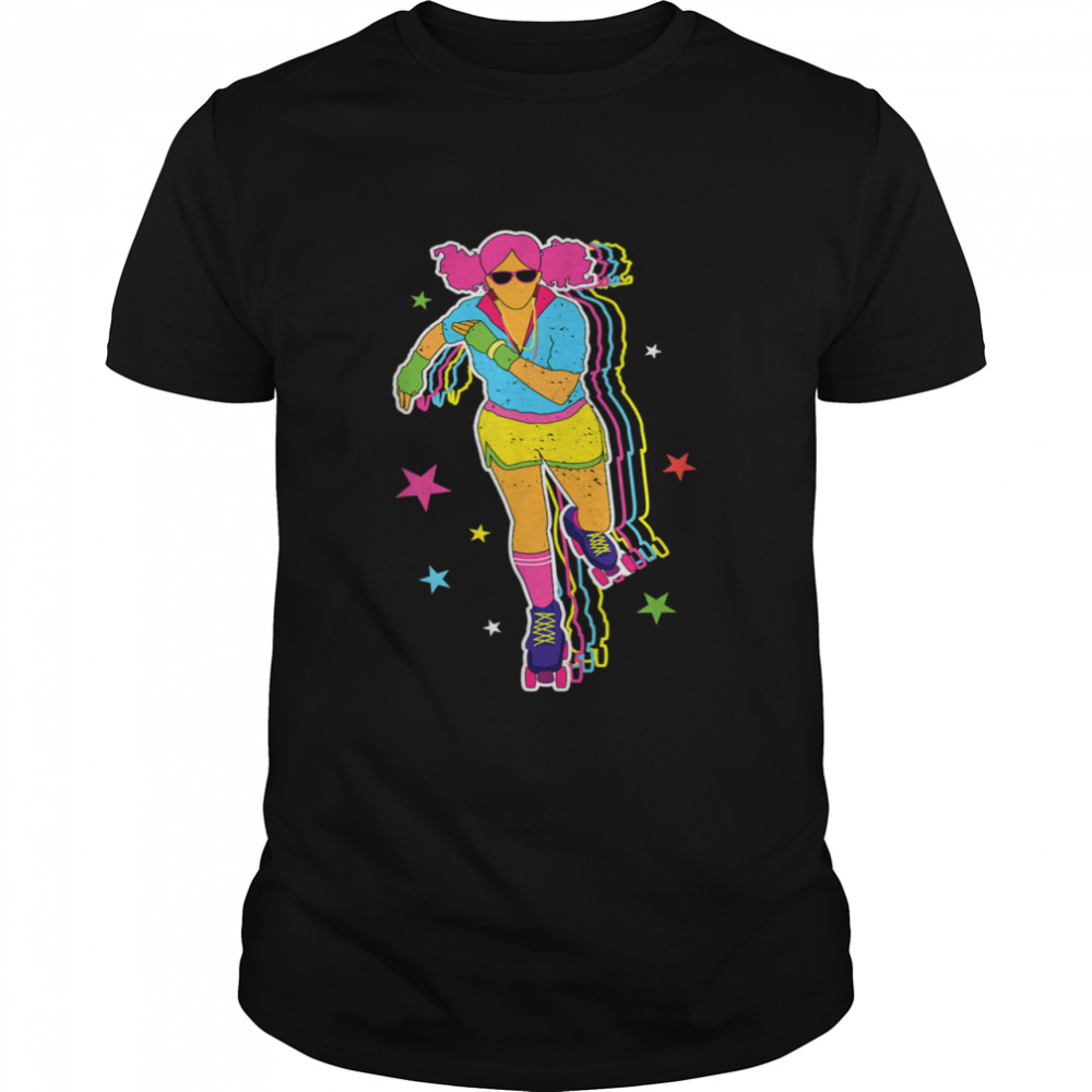 Roller Skating Derby 70’s 80’s Skater Afro Girl Shirt