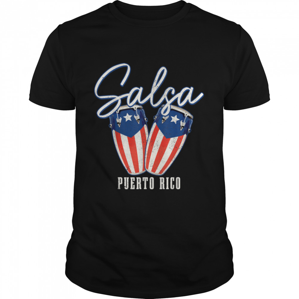 Salsa Puerto Rico Dancing Dancer Puerto Rican Flag Pride Shirt