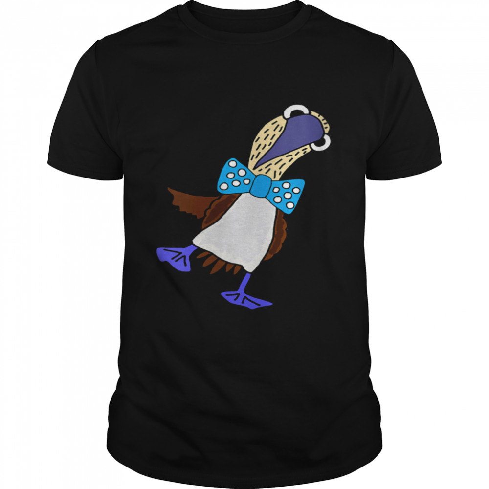 Smileteesanima Bluefooted Booby Bird wearing Bow Tie Shirt