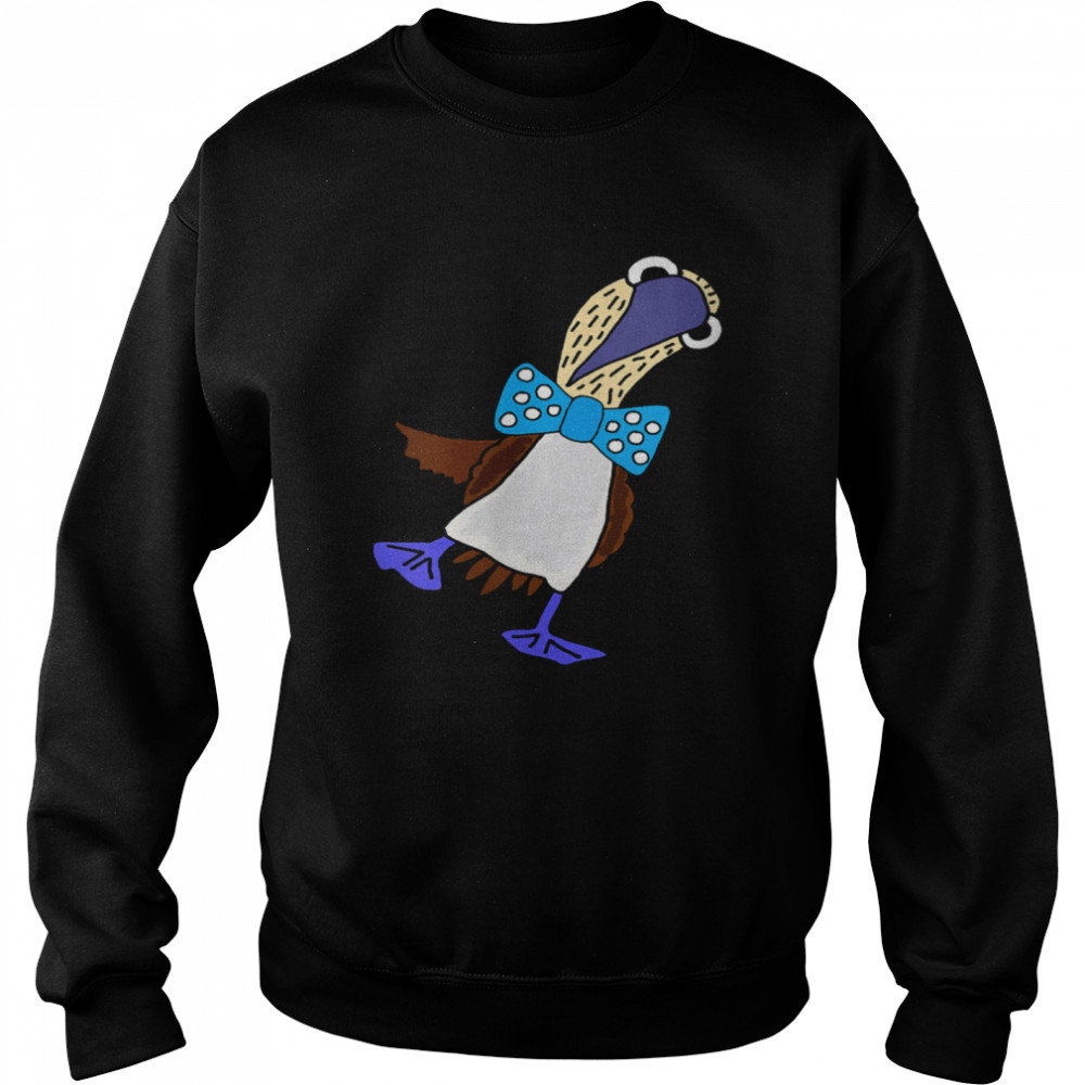 Smileteesanima Bluefooted Booby Bird wearing Bow Tie  Unisex Sweatshirt