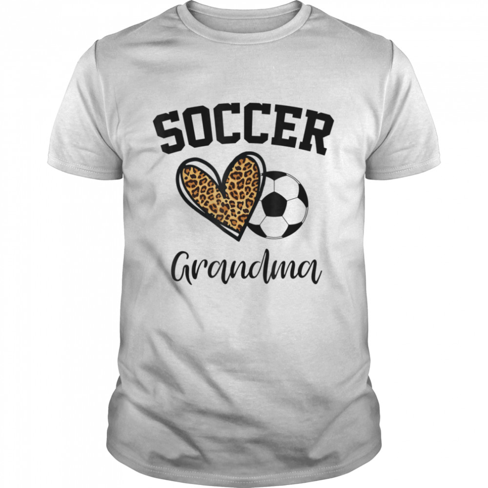 Soccer Grandma Leopard Heart Mothers Day Shirt