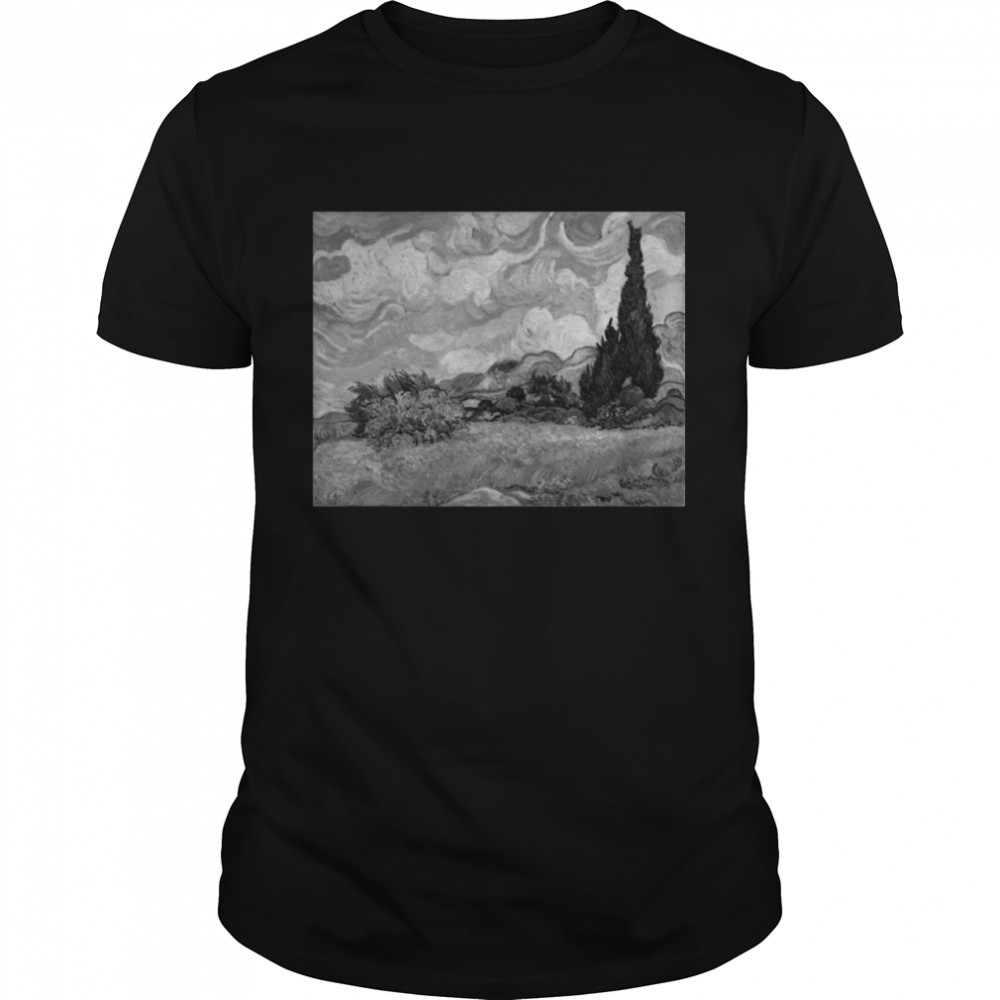 Van Gogh Wheat Field with Cypresses Famous Art Stylish shirt