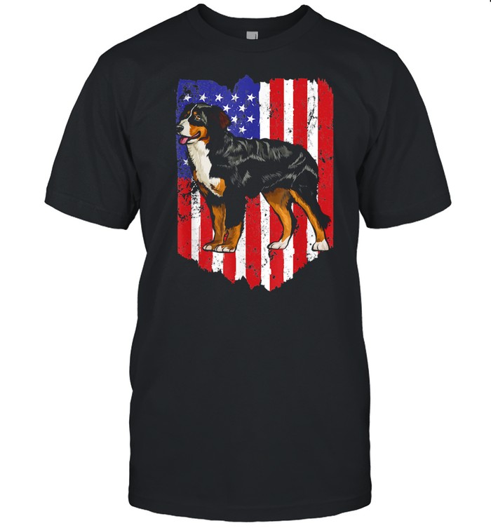 American Flag Bernese Mountain Dog 4th Of July USA Shirt