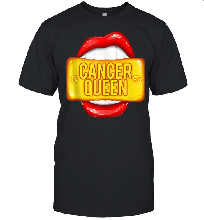 Big Cancer Queen Red Lips Zodiac Cancer Shirt