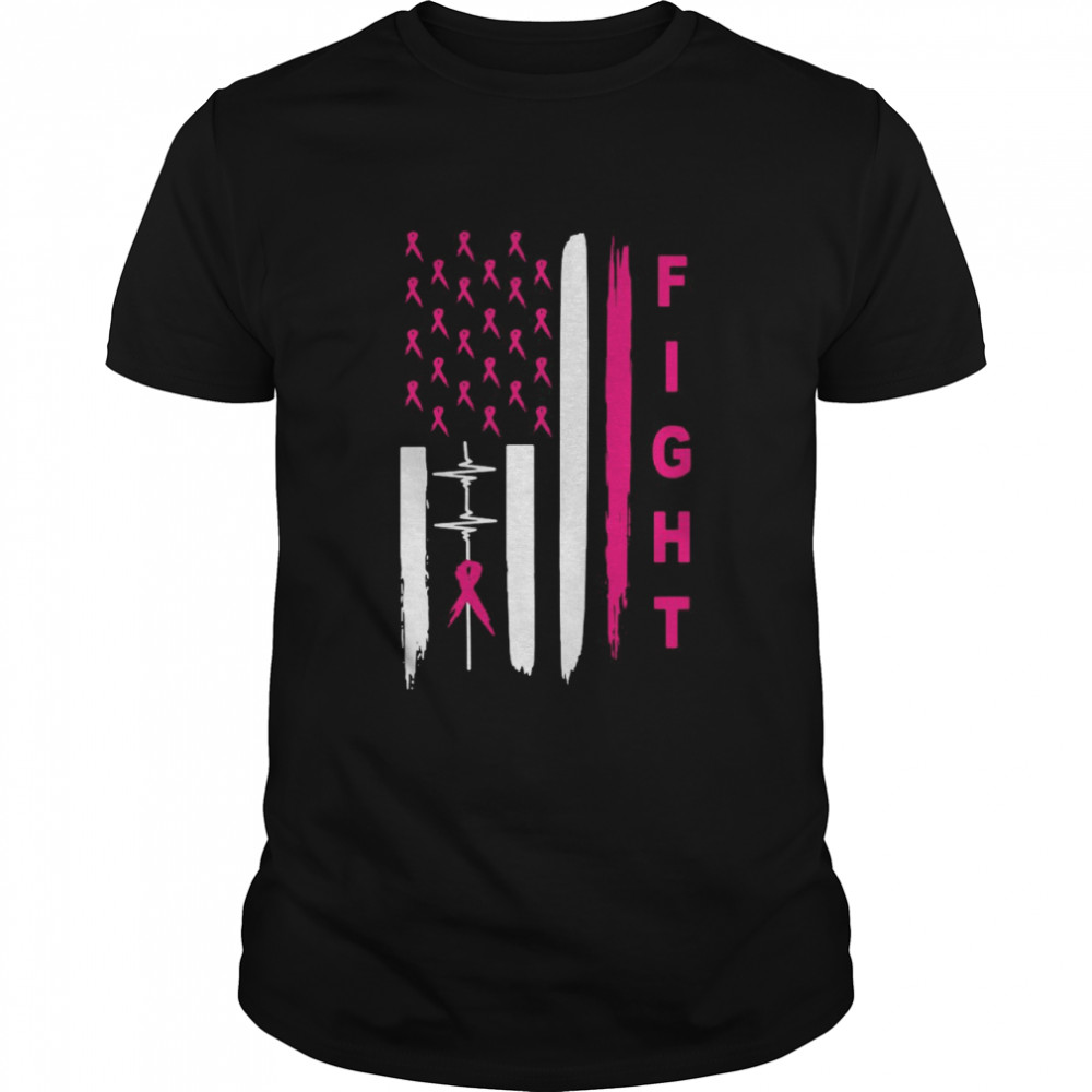 Breast Cancer Fight American Flag shirt