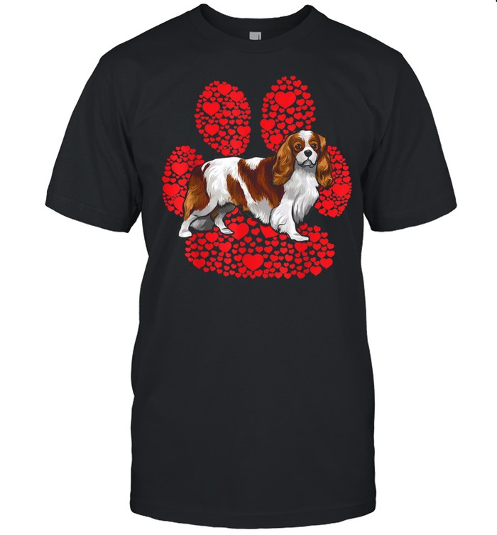 Cavalier King Charles Spaniel Valentines Day Dog Love Paw Shirt