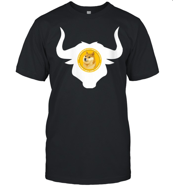 Dogecoin Bull Head Cool Blockchain HODL Cryptocurrency Ox Shirt