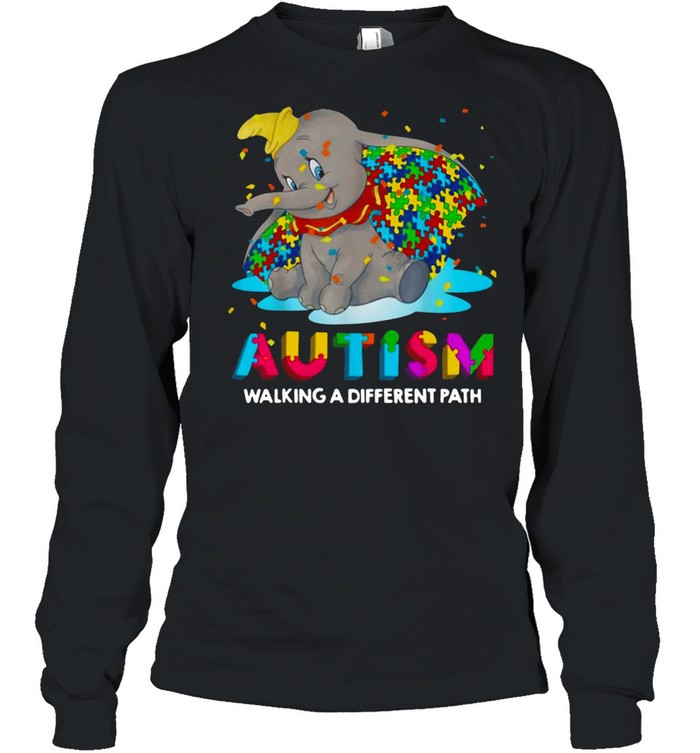 Elephant Autism Walking A Different Path T-shirt Long Sleeved T-shirt
