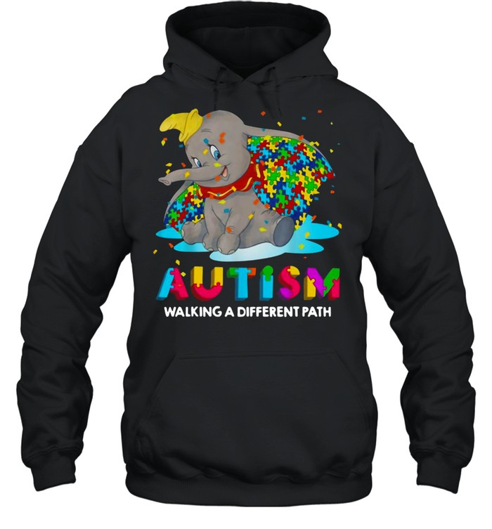 Elephant Autism Walking A Different Path T-shirt Unisex Hoodie
