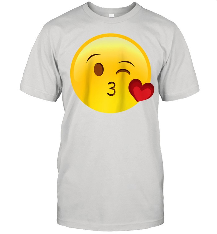 Emoji Wink Kiss Face Puckered Lips Throwing Blowing A Kiss Shirt