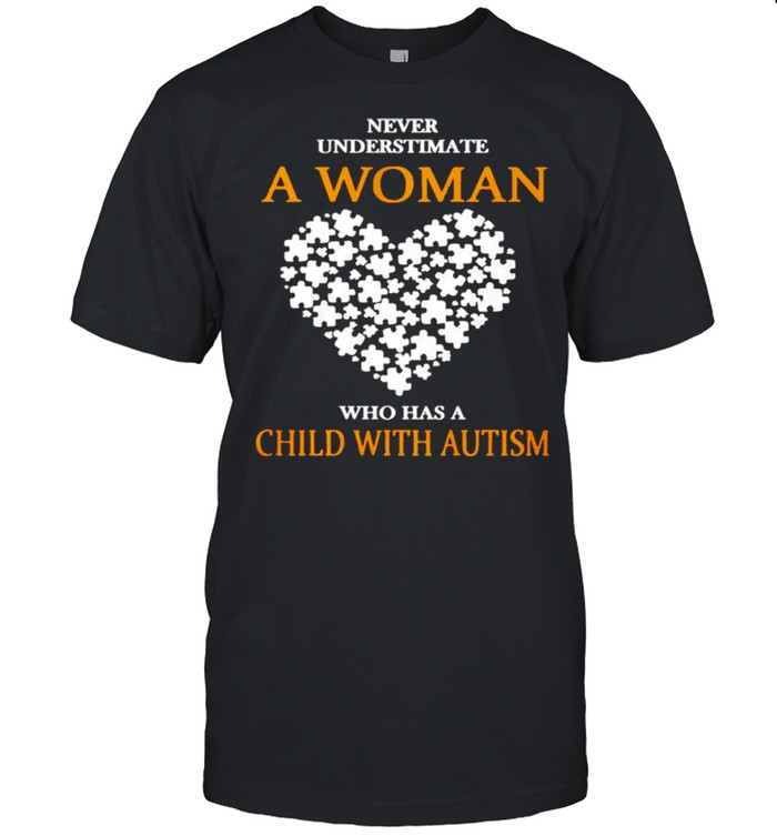 Never underestimate a woman who has a child with Autism shirt