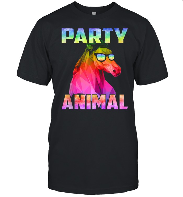 Party Animal Horse Horses Equestrian Rave EDM Tie Dye Shirt