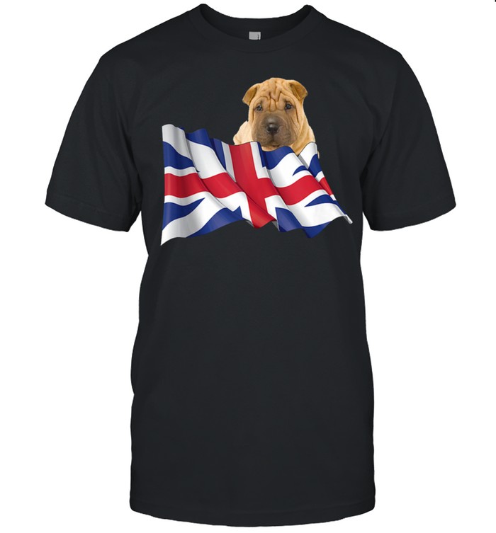 Union Jack Flag Dog Chinese SharPei shirt