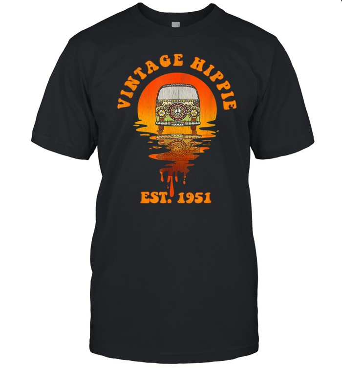 Vintage Hippie Est. And Born In 1951 70th Birthday shirt
