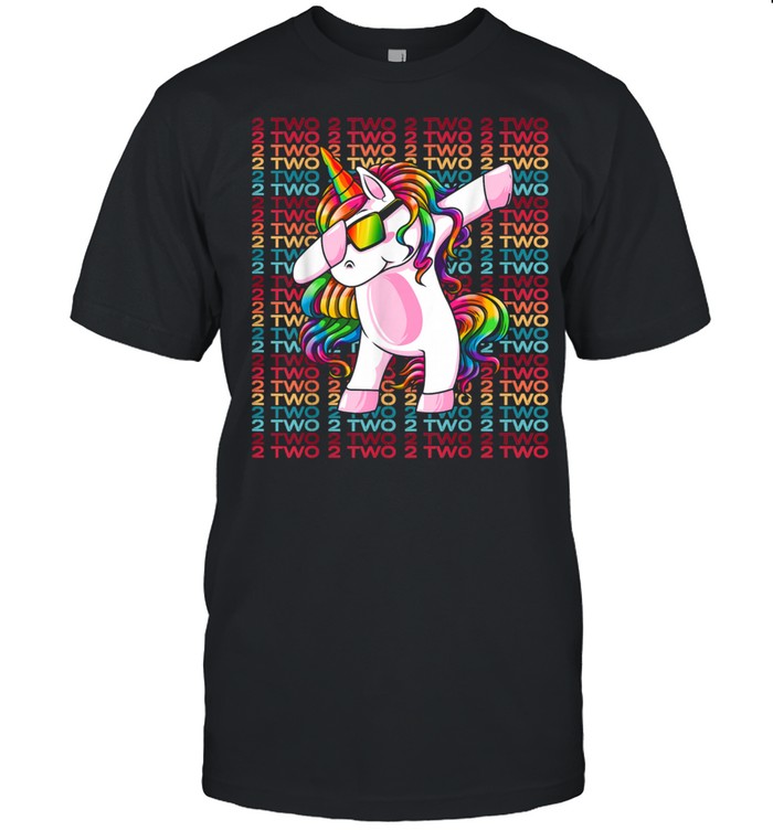 2 Years Old Unicorn Dabbing 2nd Birthday Unicorn Party shirt