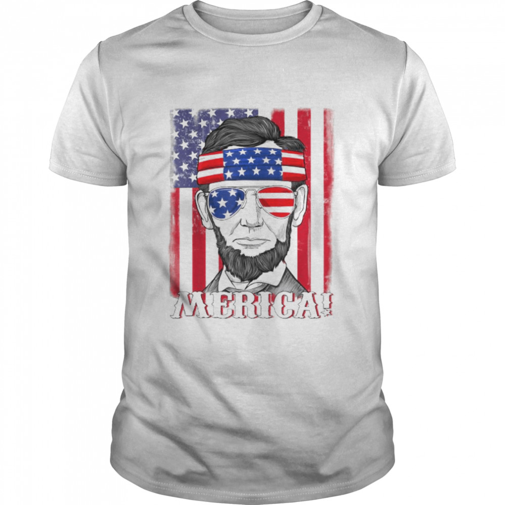 Abraham Lincoln 4th Of July Merica American Flag Shirt