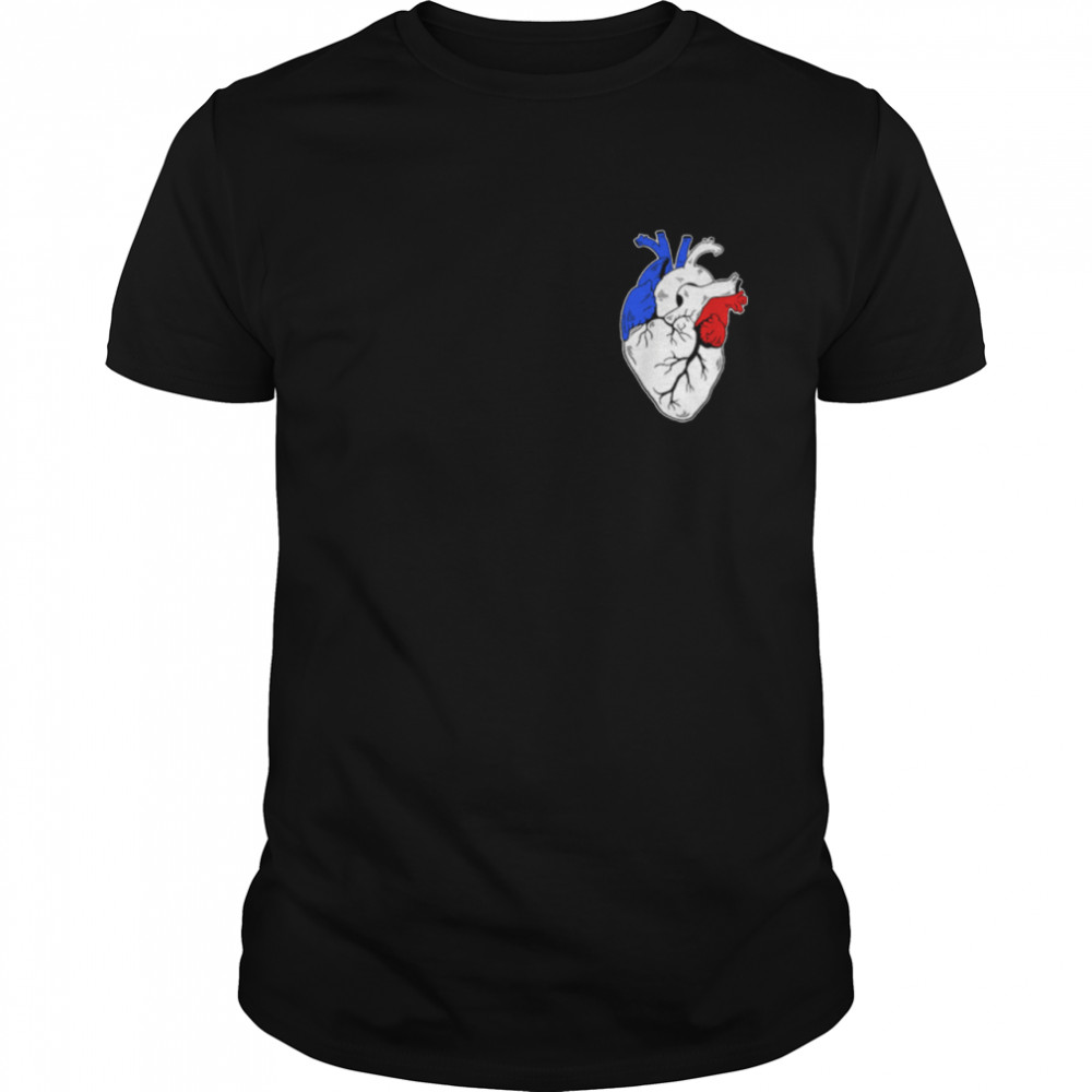 France Anatomical Heart Soccer Game Flag Pride shirt