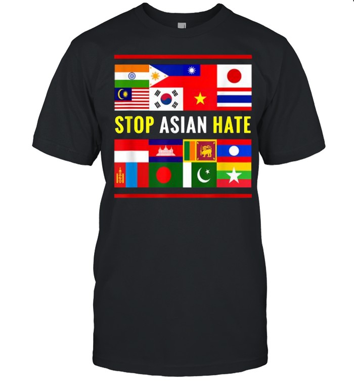 Stop AAPI Hate Support Awareness Stop Asian Hate Flag Shirt