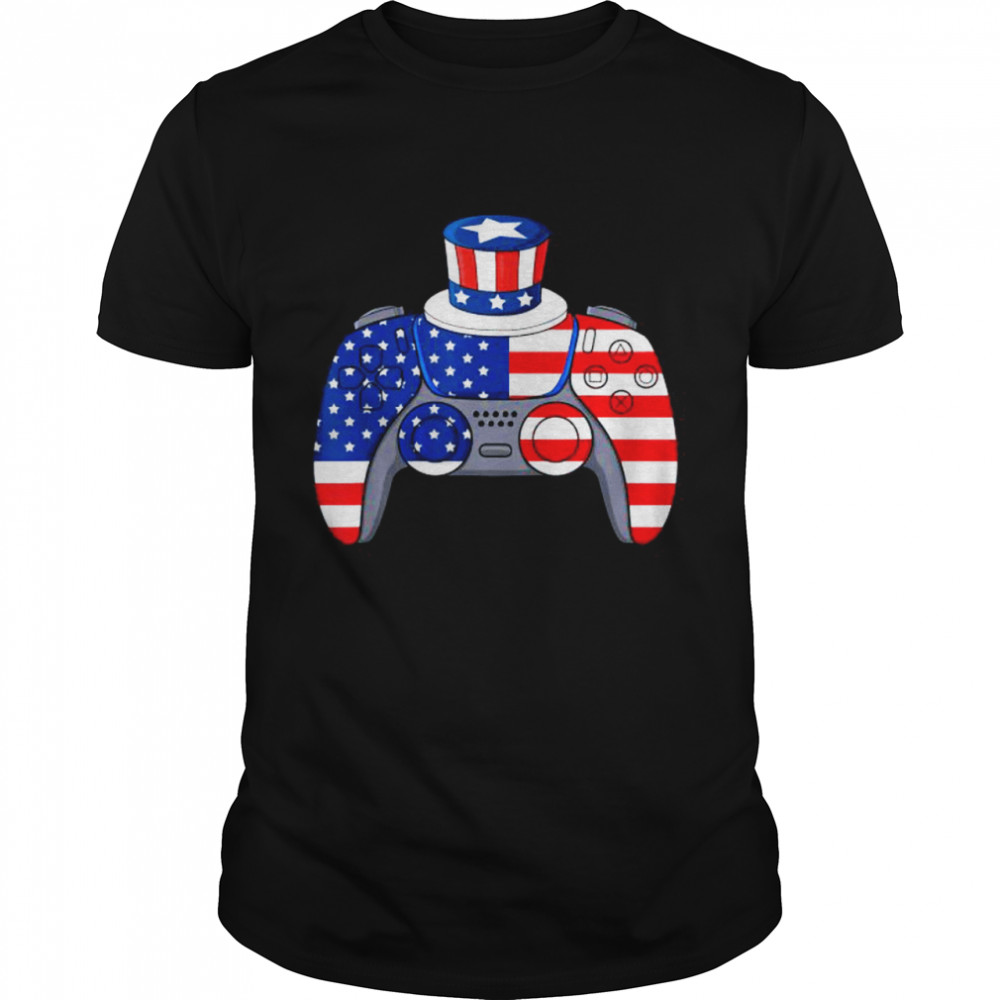 Video Game 4th Of July Gaming American Flag Shirt