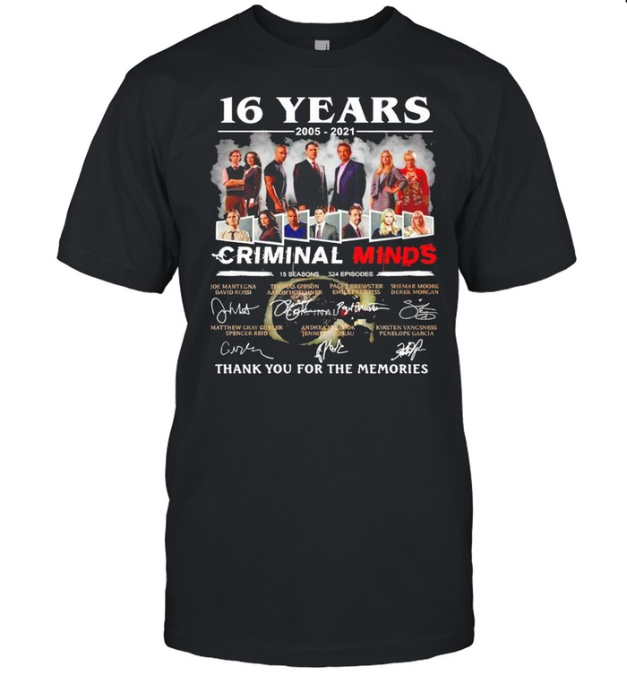 16 years 2005 2021 Criminal Minds thank you for the memories shirt