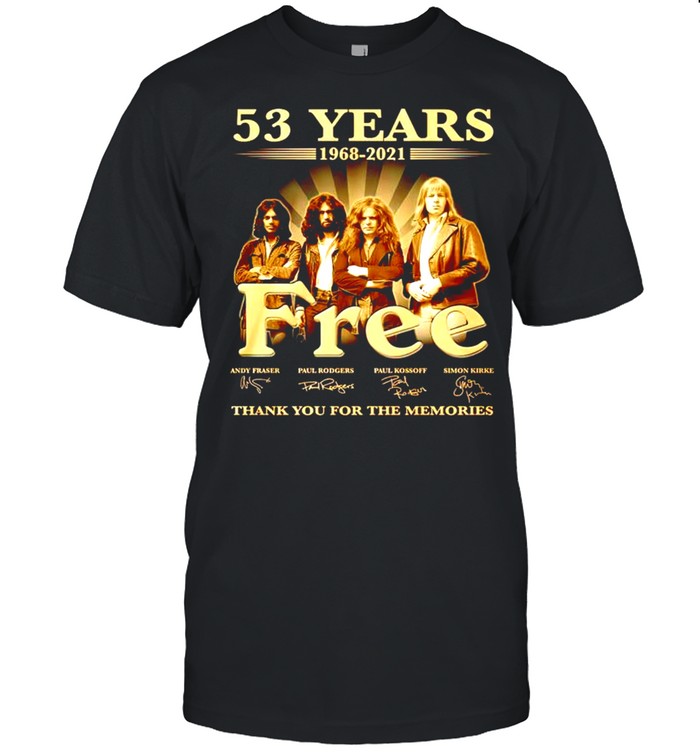 53 years 1968 2021 Free thank you for the memories shirt