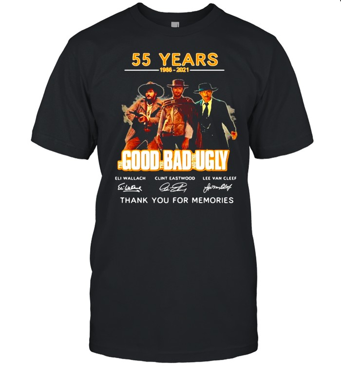 55 Years 1966 2021 Good Bad Ugly Thank You For The Memories Signature Shirt