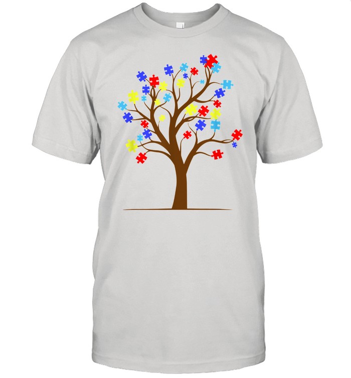 Autism Awareness Puzzle Tree Autistic Support Shirt