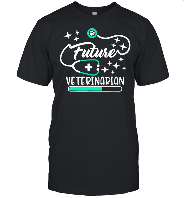 Future Veterinarian Graduation Dog Paw Heart Stethoscope Vet Shirt