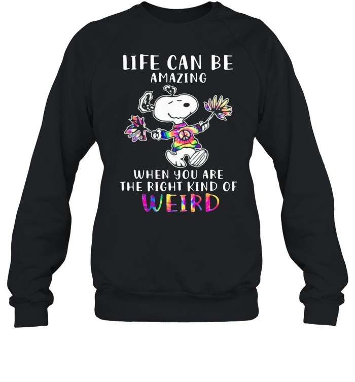 Life Can Be Amazing When You Are The Right Kind Of Weird Snoopy Hippie  Unisex Sweatshirt