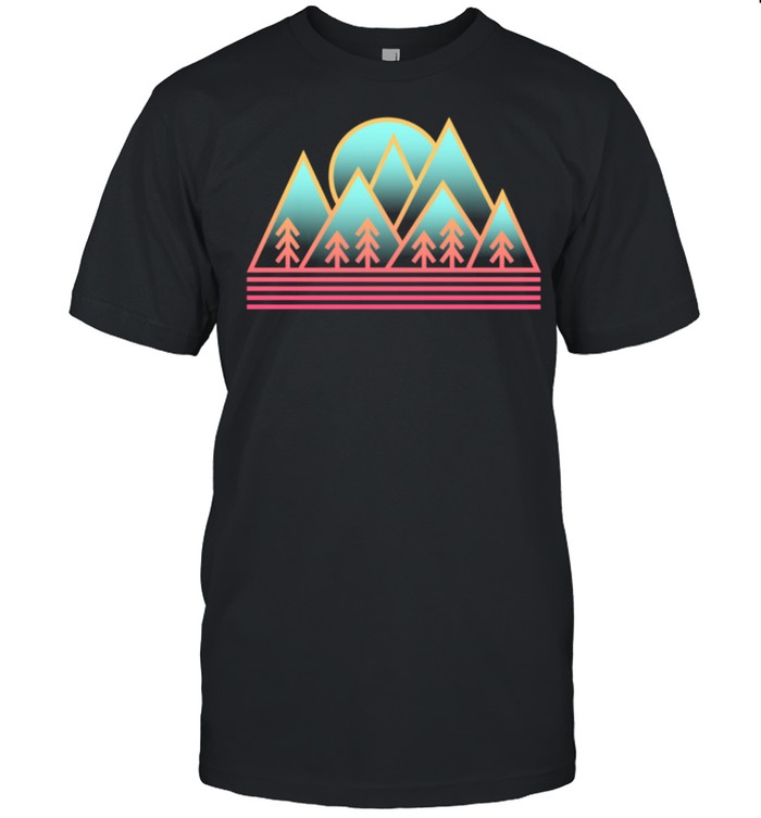Neon Mountain Moon and Forest Staycation Shirt